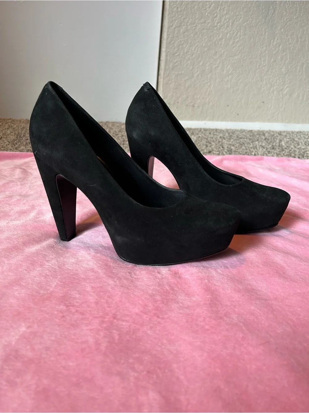 Tara Subkoff Easy Spirit Black Suede Platform Pumps - Women's Heels